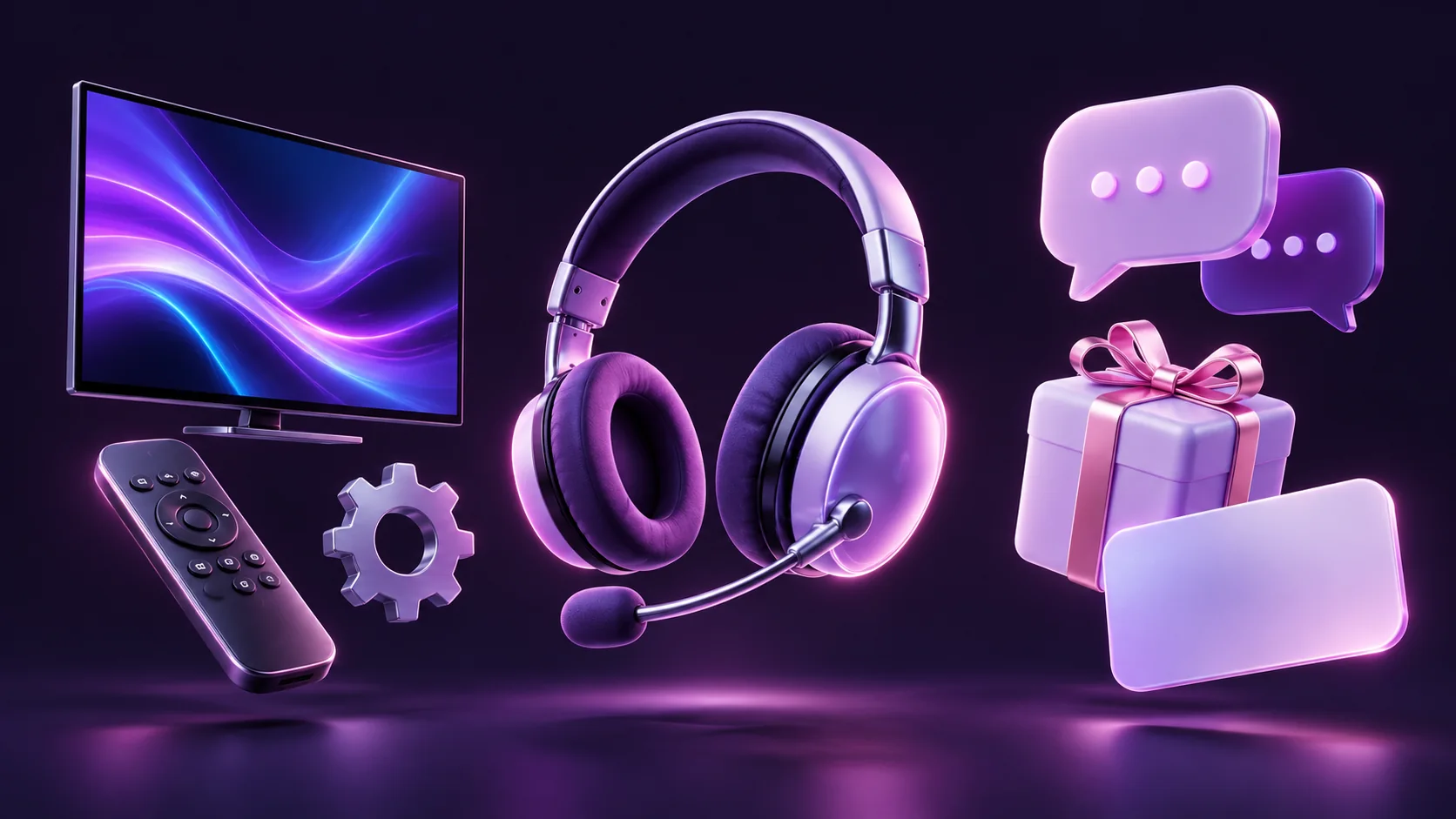 IPTV klantenservice van IPTV MARK: 3D-illustratie van technische hulp en commercieel advies