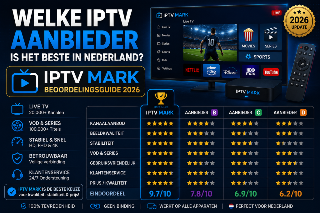 Beste IPTV Aanbieder? IPTV MARK Beoordelingsguide 2026